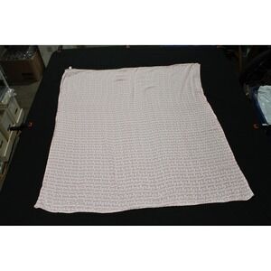 Nordstrom Baby Muslin Swaddle Blanket Love Script Pink White 100% Cotton 45x45